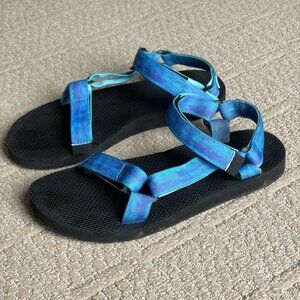 Teva Womens Original Sport Sandals Strappy Universal Tie Dye Blue Size 9